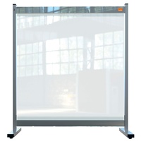 Nobo Schreibtisch-Trennwand, durchsichtige Schutztrennwand aus PVC-Folie, Hygieneschutz, Premium Plus, 770x860mm, 1915547