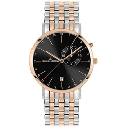 Quarzuhr JACQUES LEMANS "Nizza", gold (roségoldfarben), Armbanduhren, Damen, Armbanduhr, Damenuhr, Herrenuhr, Datum, Edelstahlarmband
