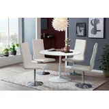 SalesFever Bistrotisch Bistrotisch im charmanten Stil, Eleganz trifft Funktionalität: Tischplatte in Marmoroptik weiß