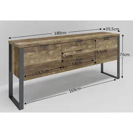Jahnke Sideboard 180 x 76,2 x 39,5 cm Braun