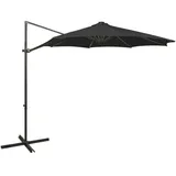 vidaXL Ampelschirm mit LED-Beleuchtung 300 cm Schwarz