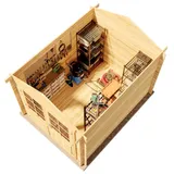 Gartenhaus Bremen-28 B Gerätehaus Aus Holz In Pinie, Geräteschrank Mit 28 Mm Wandstärke, Gartenhaus Mit Montagematerial - Alpholz