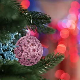 Relaxdays Weihnachtskugeln im 150er Set, Rosa,Silber