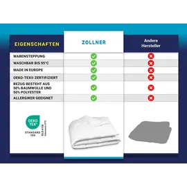 ZOLLNER Bettdecke,, weiß, weich - Weiß
