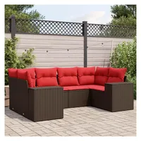 vidaXL Gartensofa-Set 6-tlg. braun