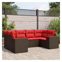 vidaXL Gartensofa-Set 6-tlg. braun