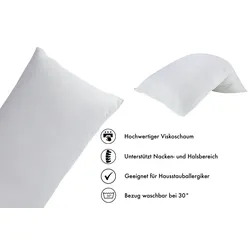 Dormir Dormirpädisches viskoelastisches Kissen , 75x35 , Höhe 11 cm , hautfreundlicher Kissen mit Q10 Enzym , verbesserter Schlafkomfort