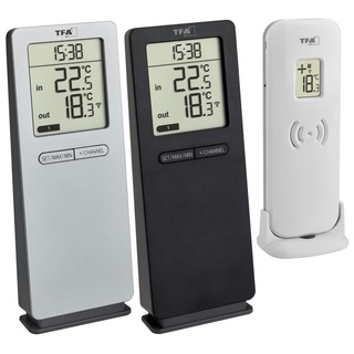 TFA Dostmann Funk-Thermometer LOGOneo Funk-Thermometer digital Silber