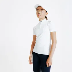 Turnier-Poloshirt kurzarm 500 Kinder weiss ultraweiß 123-130cm 7-8J