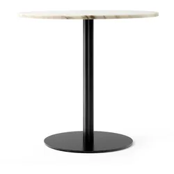 Audo - Harbour Column Bistrotisch Ø 80 cm , Marmor weiß / schwarz