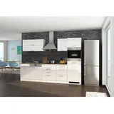 Held Küchenzeile Mailand 300 cm weiß hochglanz/weiß