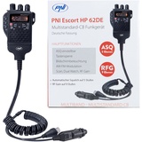 PNI Tragbares CB-Funkgerät Escort HP 62DE, deutsche Version, Multistandard, 4 W, 12 V, AM-FM, ASQ au, Walkie-Talkie