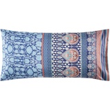 BASSETTI MIRA Kissenhülle zu Bettwäsche aus 100% Baumwollsatin in der Farbe Blau B1, Maße: 40x80 cm