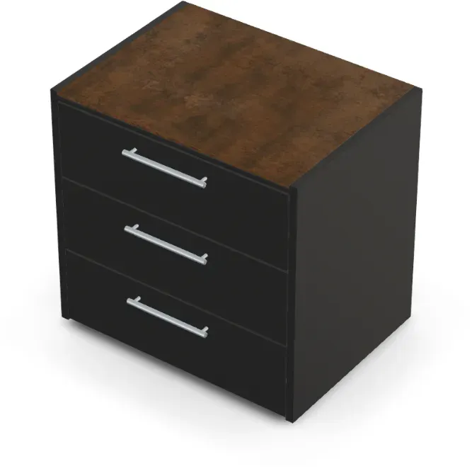 Brabura CT 90 Schubladenmodul - Iron Corten / Anthrazit / Silberner Griff