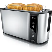 Arendo Langschlitz-Toaster Silber