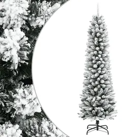 vidaXL Künstlicher Weihnachtsbaum Schlank mit Schnee Blau/Weiß 180 cm