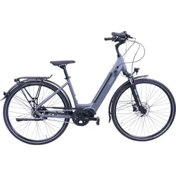 E-Bike HAWK BIKES "eCity Wave Integrated Lady STEPS" Gr. 44, grau, E-Bikes, 44cm, 28 Zoll (71,12cm), Pedelec, Elektrofahrrad für Damen u. Herren