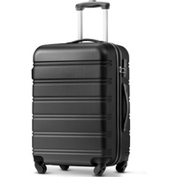 HAINEW Koffer Leicht ABS Hartschale Koffer Trolleys Erweiterbar Hartschalenkoffer Reisekoffer Mit Schwenkrollen Und Schloss Geeignet Für Reisen Und Geschäftsreisen (Schwarz, XL-52×32×78cm)