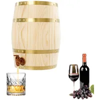 Armanyya 10 Liter Holzfass, Weinfass mit Zapfhahn, Weinbehälter, Belastbarkeit 30 kg für die Lagerung von Whisky, Tequila, Wein, Bier usw - BxH 26 x 33 cm