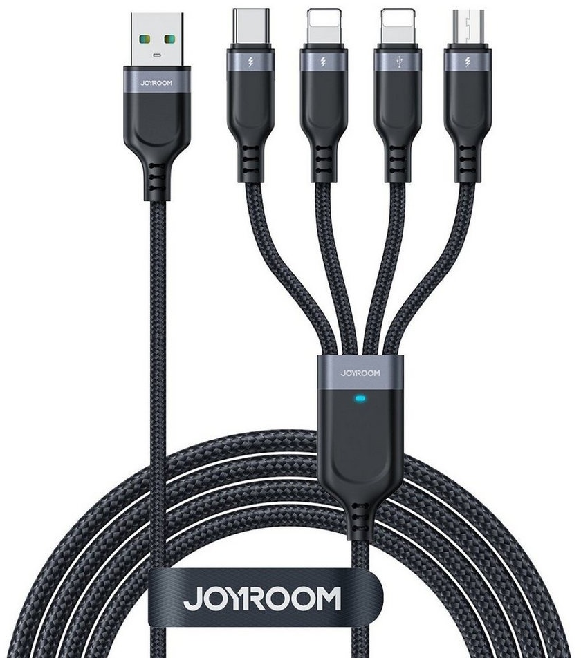 JOYROOM 4in1 USB-Kabel USB-A - USB-C / 2 x iPhone / Micro zum Laden 1,2 m Smartphone-Kabel