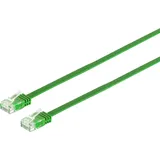 Tecline High Quality Patchkabel, flach, U/UTP, ungeschirmt, Cat 6, grün, 2,0 m Superflaches Patchkabel z.B.