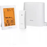 BALDR B0341 Wetterstation, Regenmesser, Uhr, Schlummerthermometer, Weiß