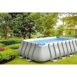 Avenli Frame Plus Stahlrahmenpool Set Rechteckig 549 x 305 x 122 cm Grau mit Filterpumpe Leiter Abdeckplane und Bodenschutzplane