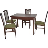 HOFMANN LIVING AND MORE Essgruppe »5tlg. Tischgruppe«, (Spar-Set, 5 tlg., 5tlg. Tischgruppe), Stühle montiert, grün