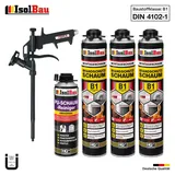 Brandschutzschaum B1 Bauschaum 3x 750ml 1x Reiniger Schaum Montageschaum Pistole