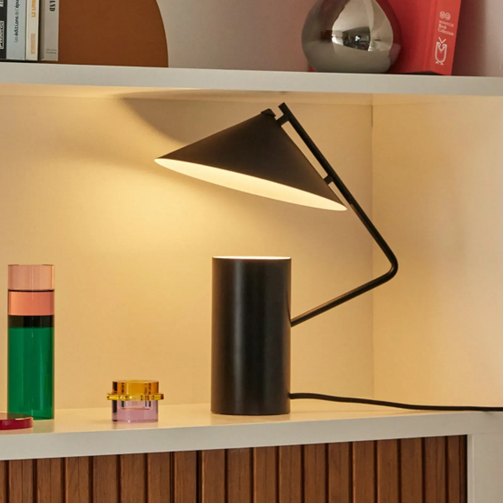 Tischleuchte Hübsch, Sen, Schwarz, für Wohnzimmer, Metall, Design - 32