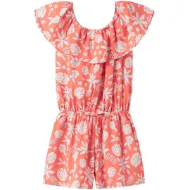 NAME IT Mädchen Nkfvinaya Ss Playsuit Fffff Noos, Fusion Coral, 164 cm