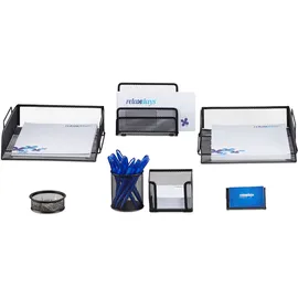 Relaxdays Schreibtisch Organizer Set 7-teilig Schwarz