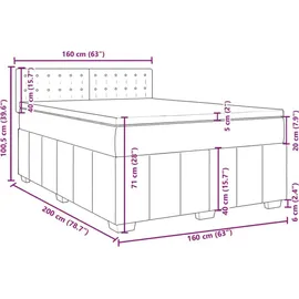 vidaXL Boxspringbett 160 x 200 cm Weiß