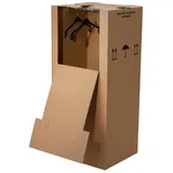 BB-Verpackungen Umzugskarton Kleiderbox, 2-wellig, 40kg Traglast, 600 mm x 510 mm x 1350 mm braun