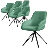 ML-Design Drehstuhl Webstoff grün 6er Set