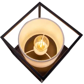 NÄVE Tischlampe Textil Weiß Schwarz