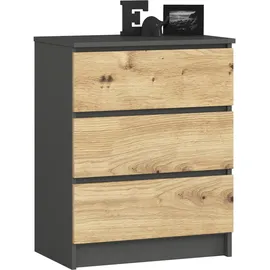 milord furniture K60 60 x 77 x 40 cm Grau / Eiche