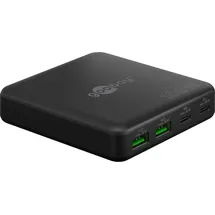 goobay USB-C PD GaN Multiport-Tischladegerät (100 W) schwarz (100 W), USB Ladegerät, Schwarz