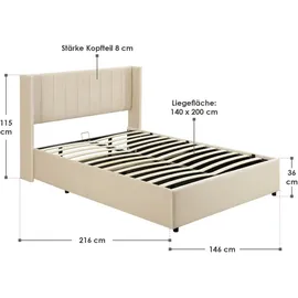 Juskys Savona 140 x 200 cm Beige