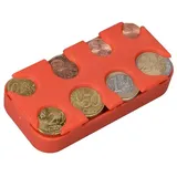 kwmobile Münzbox für Euro Münzen - 8 Fächer von 1 Cent bis 2 Euro - Münzhalter Münzsammler - Münzspender Sortierer in Orange