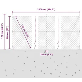 vidaXL Zaunpfosten 25 x 1,6 m Grün/Stahl