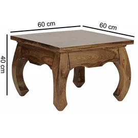 Wohnling Couchtisch Massivholz sheesham 60,0 x 60,0 x 40,0 cm