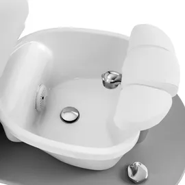 Physa Fußpflegestuhl elektrisch mit Fußwanne 115 W 200 kg weiß Kosmetikliege Pedikürestuhl Stuhl für Fußpflege