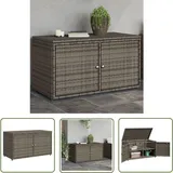 The Living Store - Gartenschrank Grau 110x55x60,5 Cm Poly Rattan - Outdoor-schrank - Gartenschrank - Stauraum - Gartenorganisation - Wetterfest