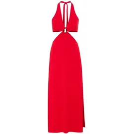 lscn by lascana Neckholderkleid Maxi Rot 40