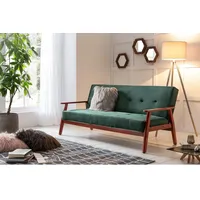 SalesFever Schlafsofa Samt 3-Sitzer Tannengrün