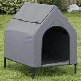vidaXL Hundehütte Hellgrau Oxford-gewebe Und Stahl Vidaxl