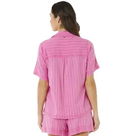 Rip Curl Hotel Malibu Embroid Kurzarmhemd Pink S