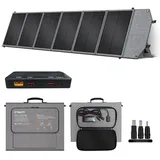 CTOLITY 200W Solar Ladegerät, Faltbares Solarpanel mit 10 Anschlüssen, wasserdichtes Solarladegerät, Solar Powerbank mit Kickstand für Camping Wandern Power Station Solargeneratoren Handys PCs