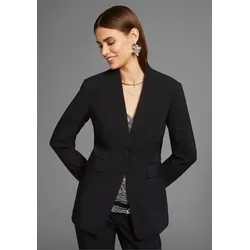 Longblazer HECHTER PARIS Gr. 36, schwarz Damen Blazer mit einem Knopf - NEUE KOLLEKTION